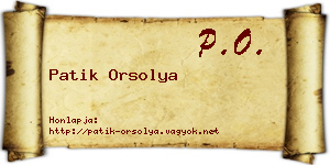 Patik Orsolya névjegykártya