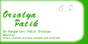 orsolya patik business card